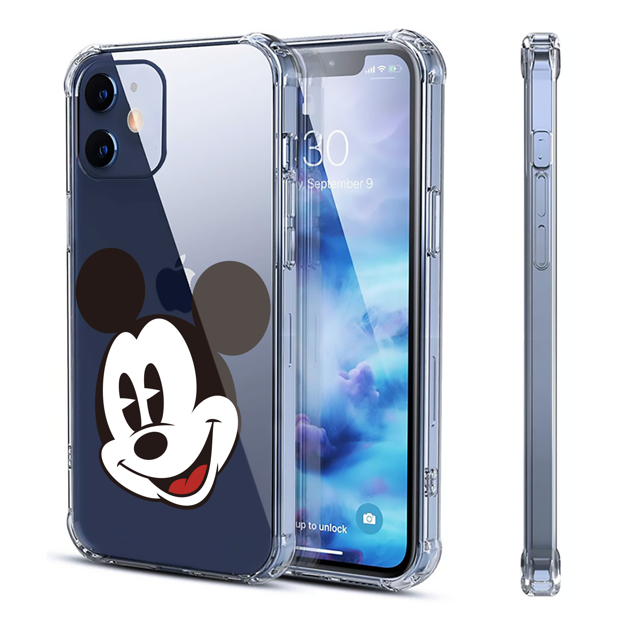（画像用） ミッキーマウス Mickey Mouse 【iPhone 12シリーズ対応】透明スマホケース（クリアソフトケース）